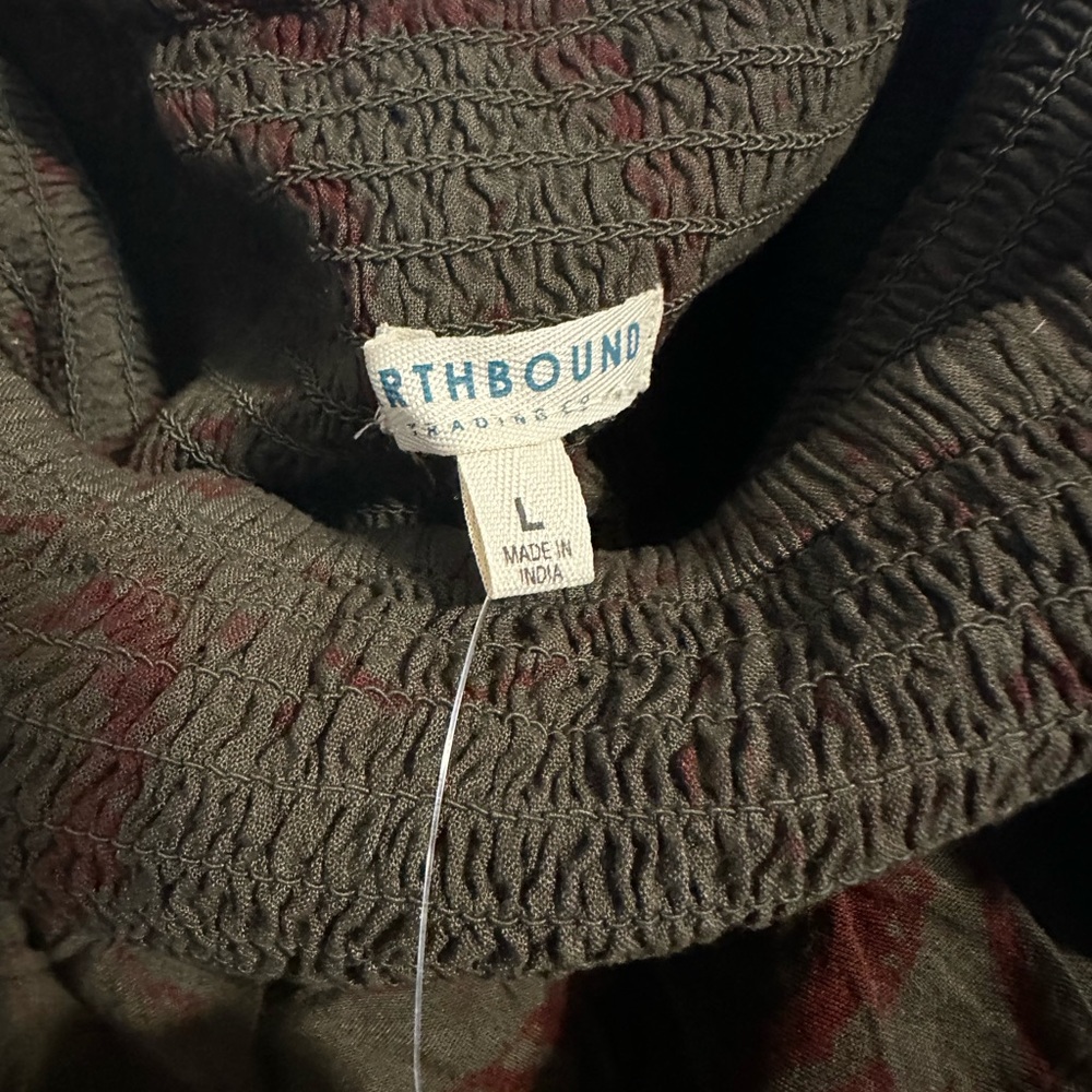 EARTHBOUND Olive and Red Maxi Skirt - Picture 2 of 6